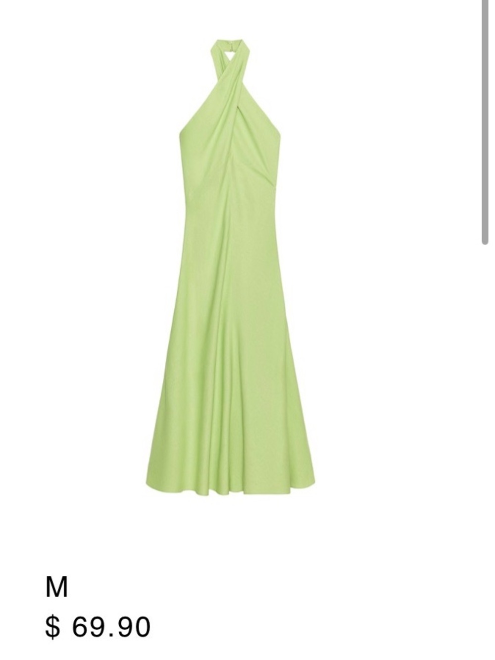 Zara Lime Green Halter linen Dress